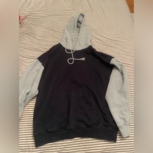 Brandy Melville oversized navy and grey hoodie
